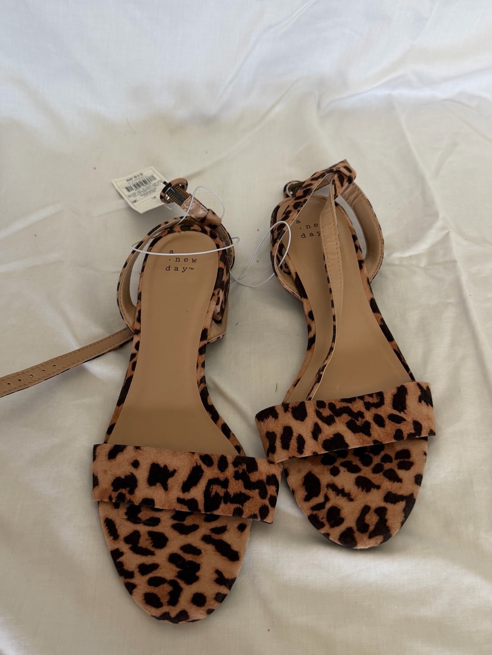 A New Day Leopard Print Ankle-Strap Sandals - Tan/Black